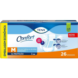 FRALDA GERITRICA TENA CONFORT PACOTE ECONMICO TAMANHO M 26 UNIDADES