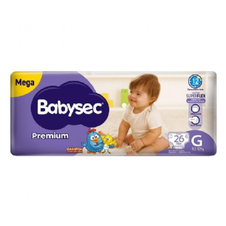 FRALDA BABYSEC PREMIUM MEGA G 26UN