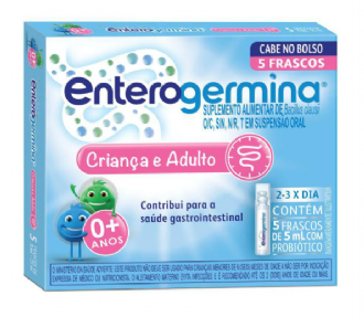 Probi�tico Enterogermina Crian�a e Adulto 5 Frascos 5ml