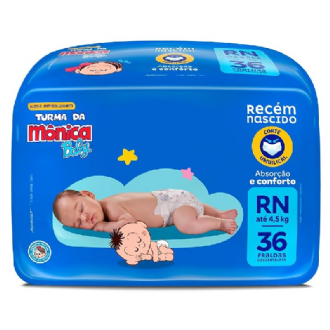 Fralda Turma da M�nica Baby Jumbo Rn 36 unidades