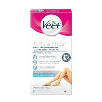 Folhas para Depila��o Veet Pure & Fresh Pele Delicadas 12 Unidades