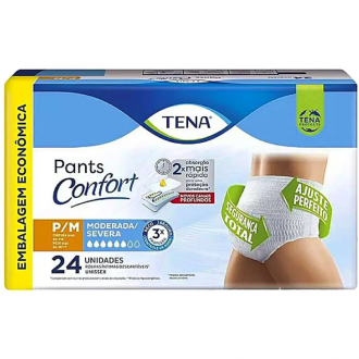 FRALDA GERIATRICA TENA PANTS CONFORT P/M 24 UN