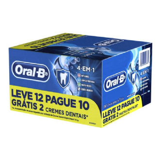 KIT CREME DENTAL ORAL-B 4 EM 1 EMBALAGEM COM 12 UNIDADES 70G
