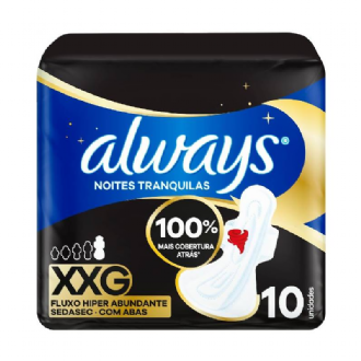 ABSORVENTE ALWAYS NOTURNO SUAVE COM ABAS XXG 10U