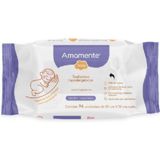 TOALHA UMEDECIDA AMAMENTE BABY RN 96UN