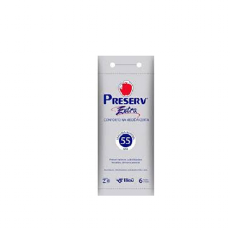PRESERVATIVO EXTRA PRESERV LUBRIFICADO COM �LEO DE SILCONE - 6 UNIDADES
