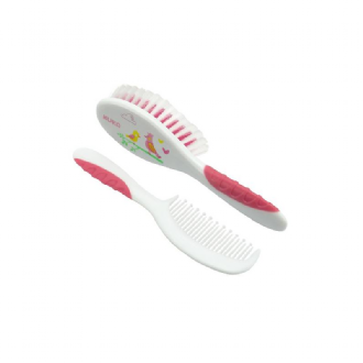 KIT KUKA ESCOVA E PENTE PARA CABELO SOFT ROSA