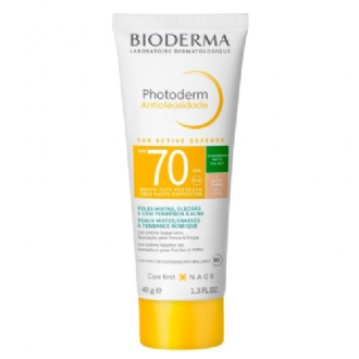 PROTETOR SOLAR FACIAL BIODERMA PHOTODERM ANTIOLEOSIDADE FPS70 MUITO CLARO 40G