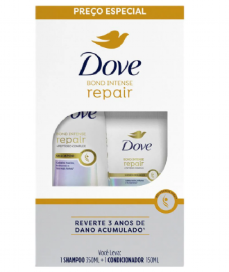 KIT SHAMPOO DOVE 350ML + CONDICIONADOR 150ML BOND INTENSE REPAIR