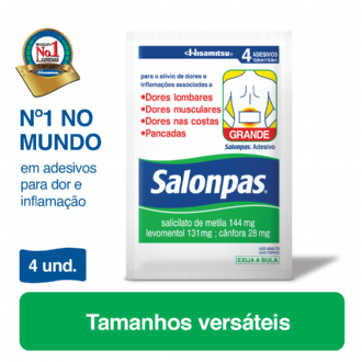 SALONPAS ADESIVO GRANDE COM 4 UNIDADES