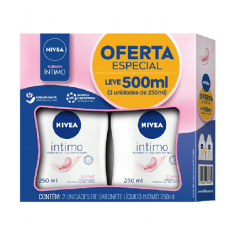 KIT SABONETE LIQUIDO NIVEA �NTIMO SUAVE 250ML 2UN