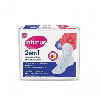 ABSORVENTE INTIMUS NOTURNO 2 EM 1 COM ABAS 8UN