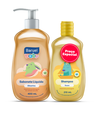 KIT INFANTIL BARUEL BABY SABONETE LIQUIDO 400ML+ SHAMPOO 210ML