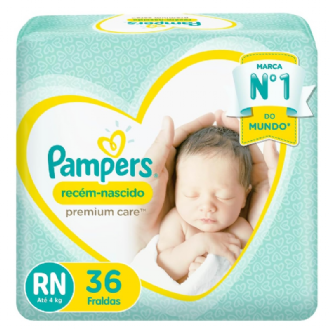 FRALDA PAMPERS PREMIUM CARE RN 36UN