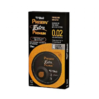 PRESERVATIVO PRESERV EXTRA PREMIUM SEM L�TEX MAIOR MAIS FINO MAIS LARGO - 4 UNIDADES