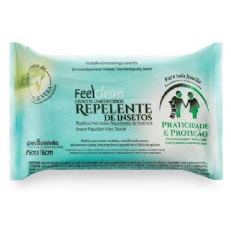LENO UMEDECIDO FEELCLEAN  REPELENTE DE INSETOS - 16 UNIDADES 