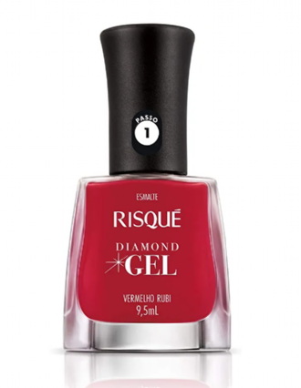ESMALTE RISQUE GEL VERMELHO RUBI 9,5ML