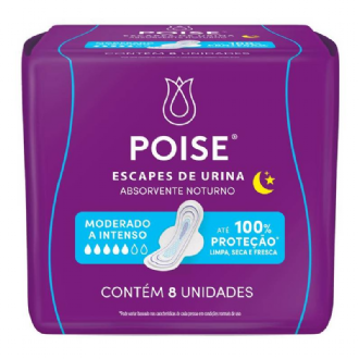 ABSORVENTE POISE NOTURNO PARA ESCAPES DE URINA COM ABAS 8UN