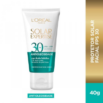 PROTETOR SOLAR FACIAL LOREAL EXPERTISE ANTIOLEOSIDADE FPS30 40GR