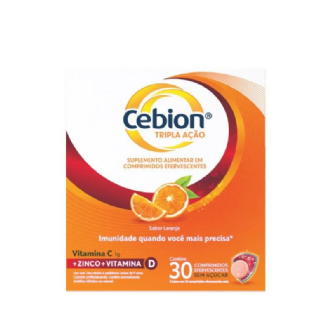 Cebion Vitamina C 1g Sabor Laranja 30 Comprimidos Efervescentes
