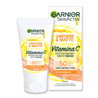 PROTETOR UNIFORM & MATTE COR MEDIA COM VITAMINA C E FPS 50 40G