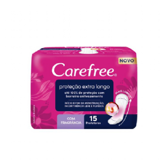 Protetor di�rio prote��o extra longo com fragr�ncia Carefree 15 Unidades