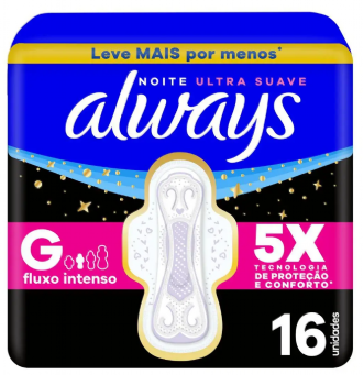 ABSORVENTE ALWAYS NORTUNO COM ABAS SUAVE 16UN 