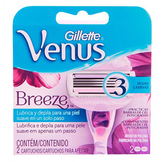 CARGA PARA APARELHO GILLETE VENUS BREEZE 2 UNIDADES
