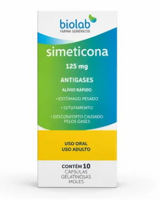 Simeticona 125mg Gen�rico Biolab 10 C�psulas