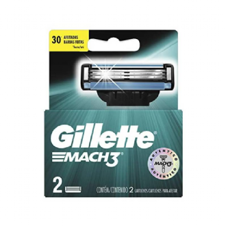 CARGA PARA APARELHO DE BARBEAR GILLETTE MACH3 2un