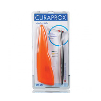KIT ESCOVA INTERDENTAL BRUSHES CURAPROX CURADEN POCKET SET CPS 457B COM 4 INTERDENTAIS CPS 0,6 / 0,7 / 0,9 / 0,11 + ESTOJO