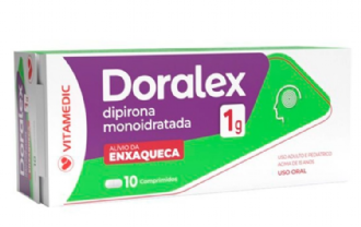 Doralex Dipirona Monoidratada 1G Com 10 Comprimidos Vitamedic