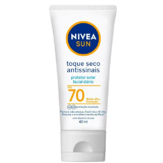 PROTETOR SOLAR FACIAL NIVEA SUN ANTISSINAIS CREME FPS70 40ML