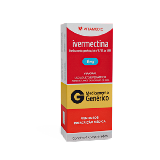 IVERMECTINA GN VITAMEDIC 6MG COM 4 COMPRIMIDOS