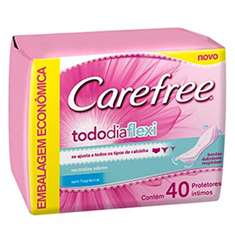 ABSORVENTE CAREFREE PROTETOR DI�RIO FLEXI SEM PERFUME 40 UNIDADES