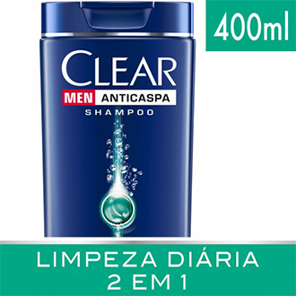 SHAMPOO ANTICASPA CLEAR MEN LIMPEZA DIRIA 2 EM 1 400ML
