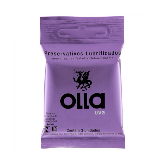 PRESERVATIVO LUBRIFICADO OLLA UVA 3 UNIDADES