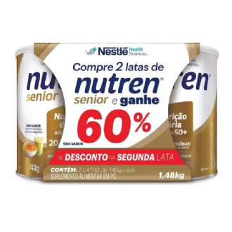 NUTREN SENIOR SEM SABOR 2 UN COM 740G CADA