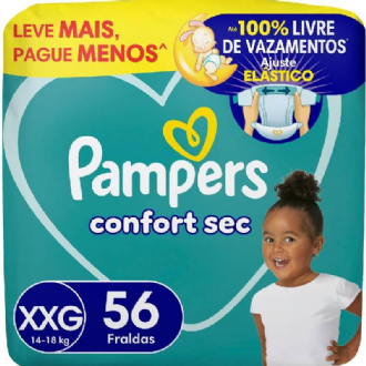 Fralda Pampers Confort Sec XXG 56 fraldas