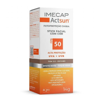 IMECAP PROTETOR SOLAR FACIAL STICK ACTSUN FPS50 TOM 3.0 14G