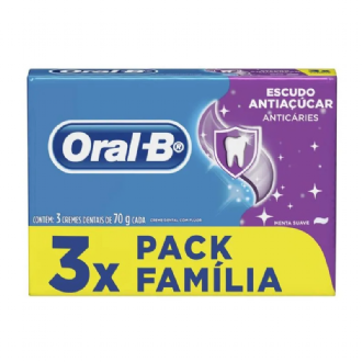 CREME DENTAL ORAL-B ESCUDO ANTIA��CAR TRADICIONAL  LEVE 3 PAGUE 2 70G