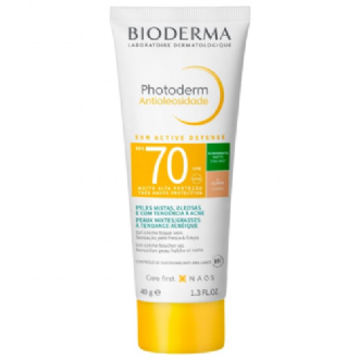 PROTETOR SOLAR FACIAL BIODERMA PHOTODERM ANTIOLEOSIDADE  FPS70 CLARO 40G