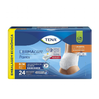 ROUPA �NTIMA DESCART�VEL TENA PANTS DERMACARE UNISSEX P/M ABSOR��O INTENSA 24 UNIDADES