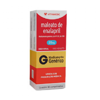 MALEATO DE ENALAPRIL GENRICO VITAMEDIC 20MG 30 COMPRIMIDOS