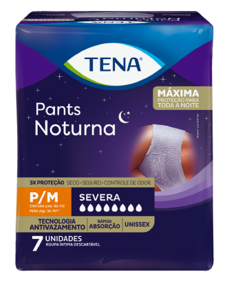 ROUPA INTIMA DESCARTAVEL TENA PANTS NOTURNA UNISSEX P/M 7UN
