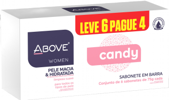 SABONETE ABOVE CANDY 75GR LEVE 6UN E PAGUE 4UN