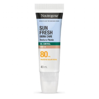 Neutrogena Sun Fresh Derm Care Oil Control Fluido, Cor 2.0, FPS 80, 40mL