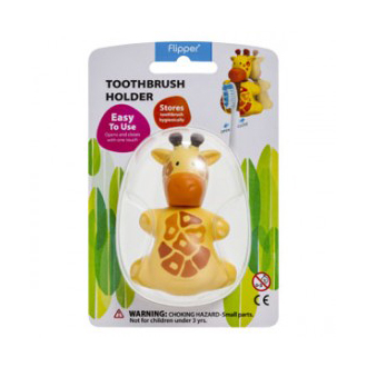 SUPORTE P/ ESCOVA DENTAL INFANTIL C/ 1 PORTA-ESCOVA FLIPPER GIRAFA
