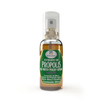 SPRAY PARA GARGANTA PRPOLIS E GENGIBRE APISVIDA SABOR MENTA 30ML