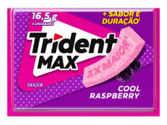 Goma de Mascar TRIDENT Max Cool Raspberry Sem A��car 5 unidades 16,5g